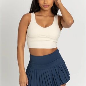 Goldhinge Navy Blue Pleated Women's Skirt